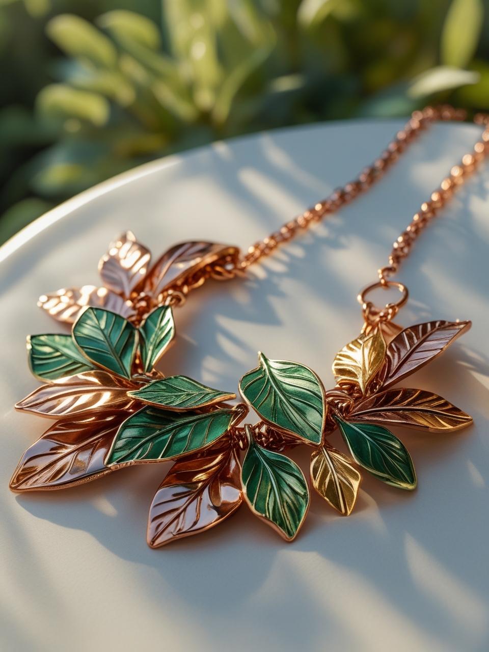 Leaves Copper Necklace