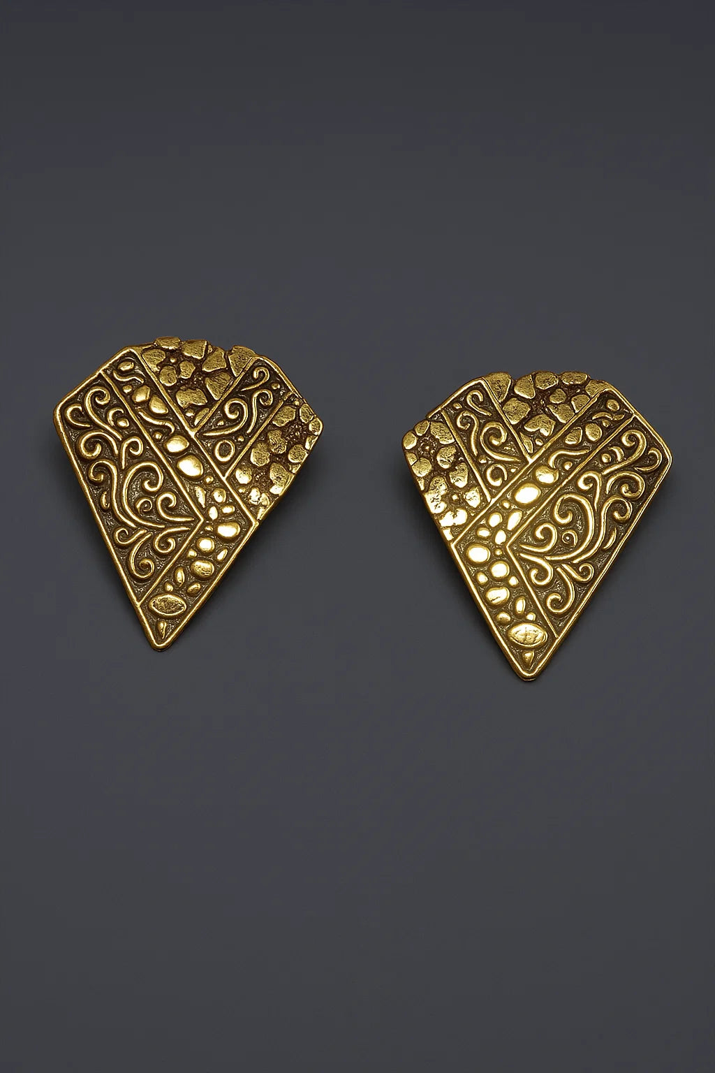 Diamond-Shaped Copper Earrings