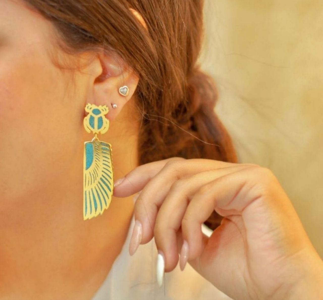 Wings Copper Earrings