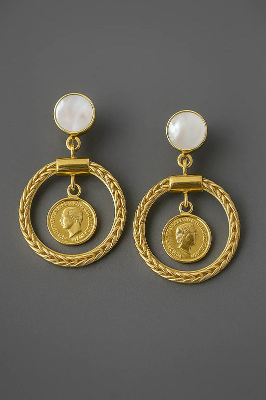 Gold Pound Earrings