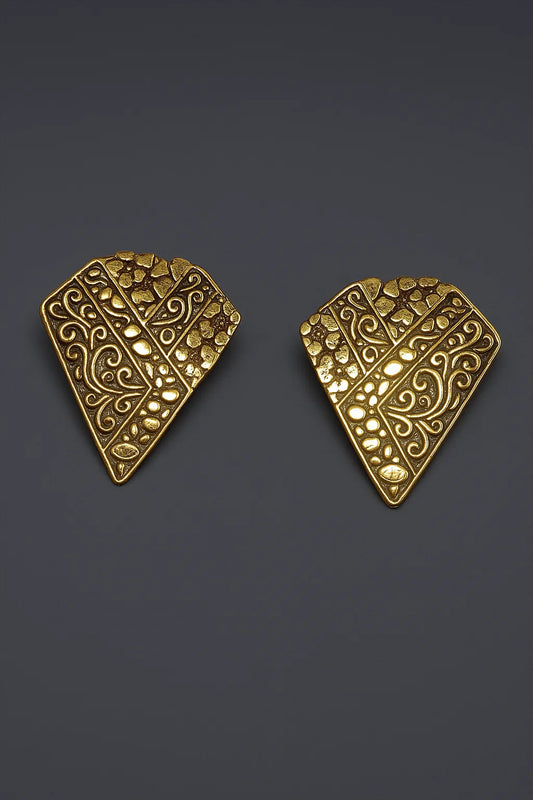Diamond-Shaped Copper Earrings