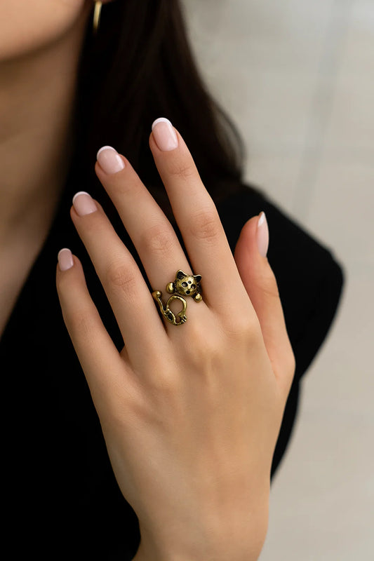 Cat Copper Ring