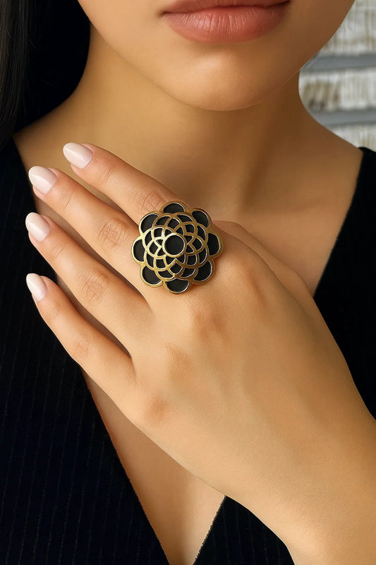 Large Flower Copper Ring
