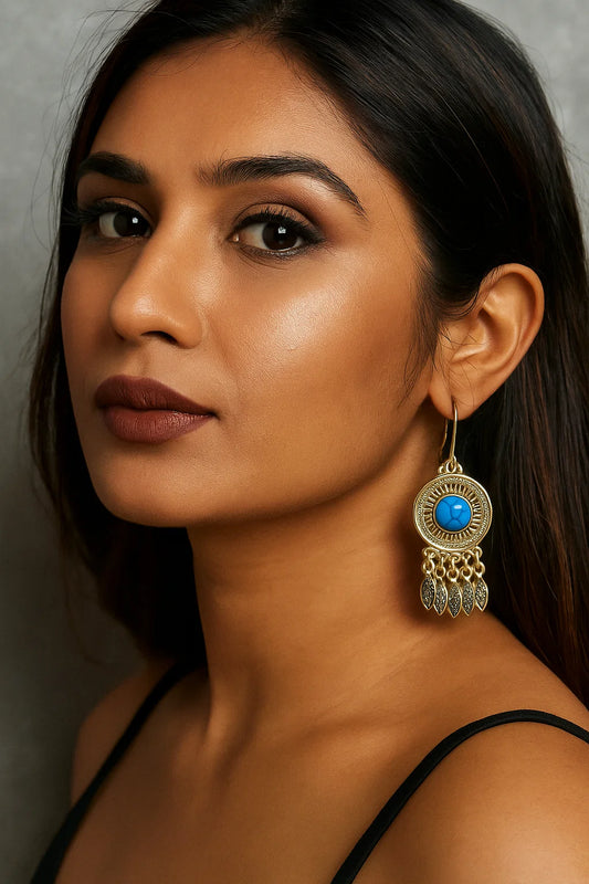 Oriental Style Silver Earrings
