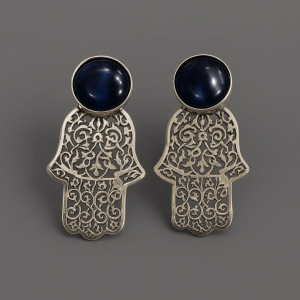 Hand Palm Silver Earrings