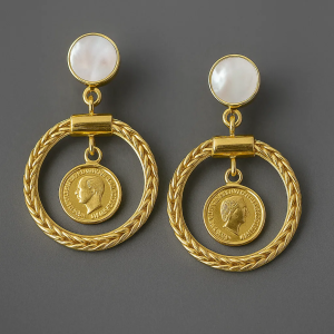 Gold Pound Earrings